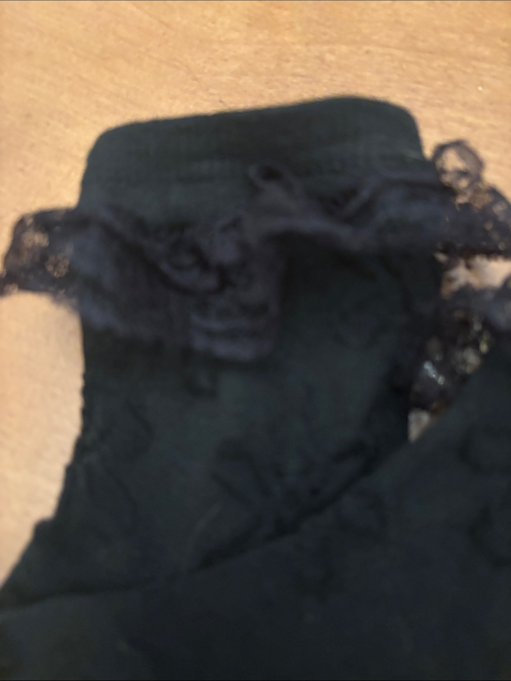 Black Lace Ruffle Ankle Socks - Picture 2 of 6